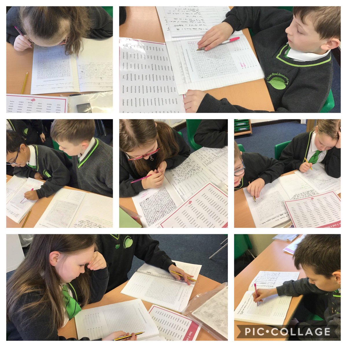 LindenRDoak's tweet image. We created 5/6 common exception word word searches and now we’re hunting for them! #LindenEnglish