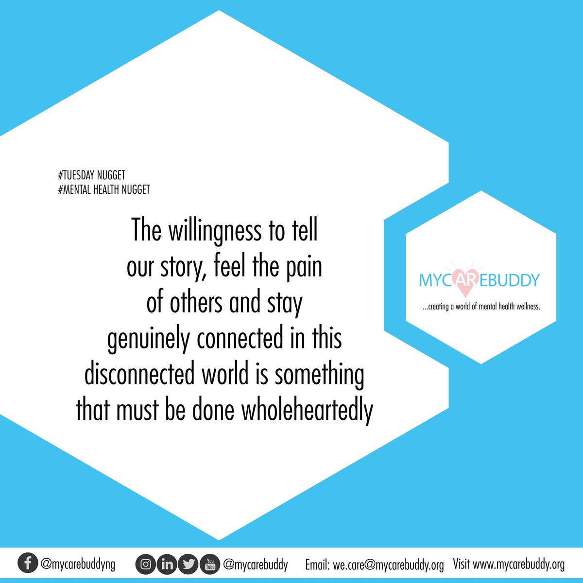 mycarebuddy's tweet photo. The more we open up and have unashamed conversations about stuffs, the more we realize we are not alone in our journey.

From such communications and community, we can draw strength.

https://t.co/e7hE8bVxBq

#mentalhealth #iRant #talktherapy #mcbcares https://t.co/oW6piXms4R