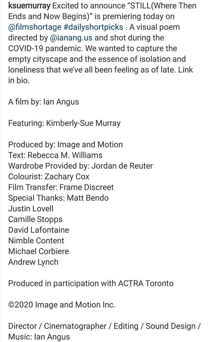 TMI_Uruguay's tweet photo. 'Still (Where Then Ends and Now Begins)
https://t.co/JBOLqAeI7u
#QuarantineCreatives #ShortFilm #covidfilm' @KSueMurray
#ShadowFam #VWars #TheWeddingPlanners https://t.co/5nznRmURcr