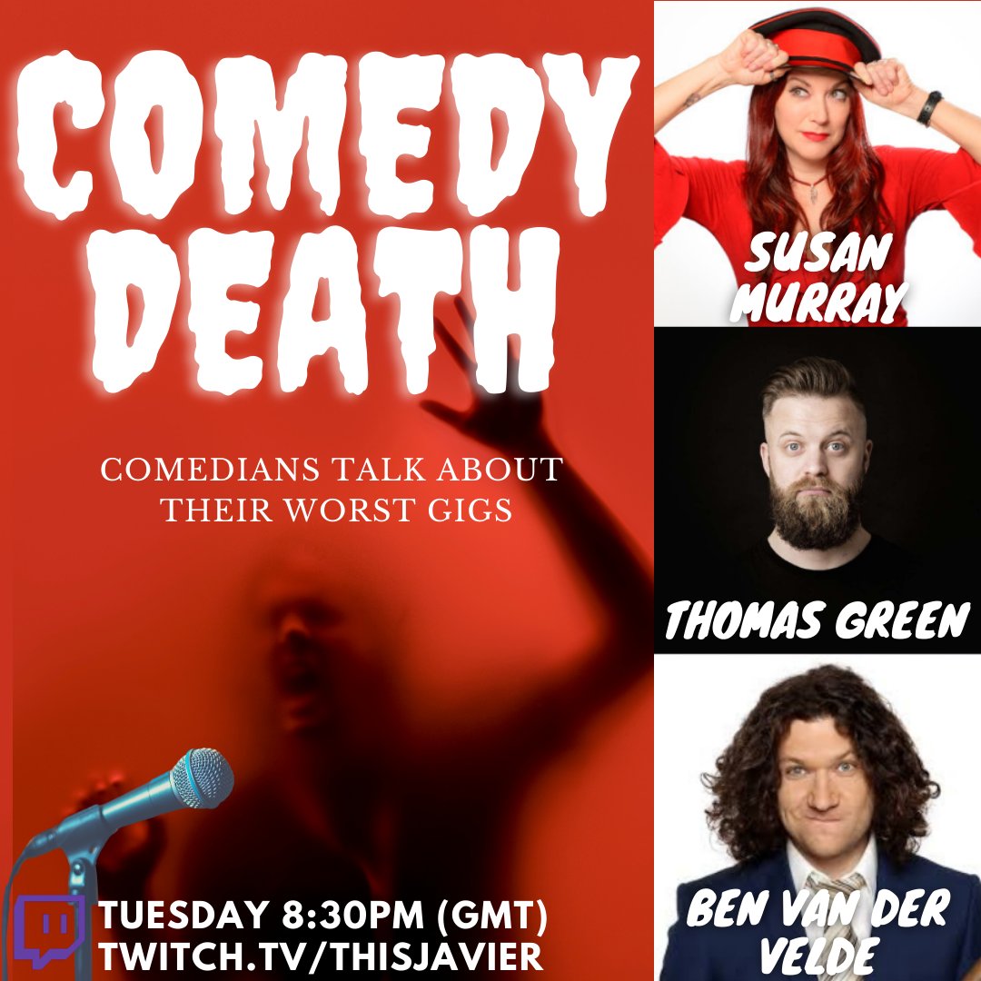 ComedyDeathUK's tweet photo. Tonight's Comedy Death: Comedians Talk about their Worst Gigs has a great line up.

We'll hear stories from: @BenVanDerVelde @ThatSusanMurray &amp; @iamthomasgreen 

8:30pm https://t.co/PrZNQ9InNg https://t.co/GMhykXprzC