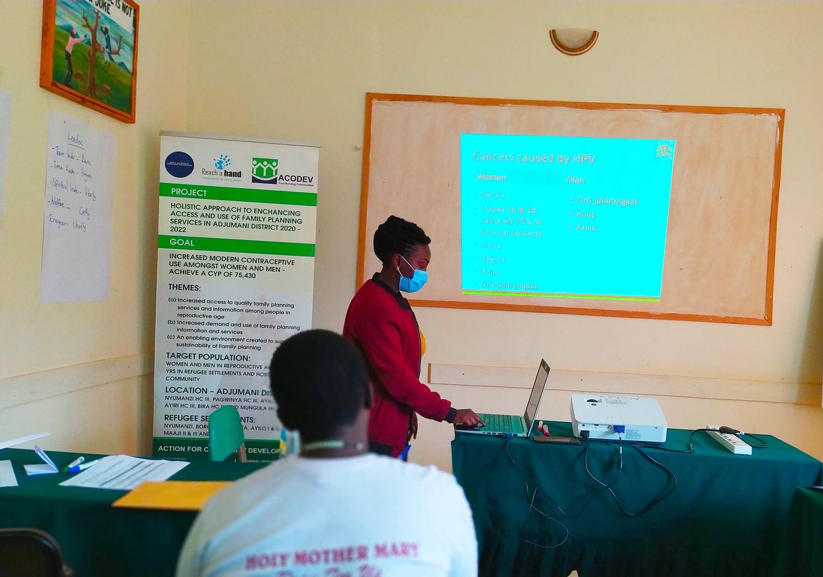 ACODEVU's tweet photo. #HappeningNow Day 2 of the cervical Cancer screening & management training for health workers in the project supported health facilities in Adjumani.The aim of this training is to build their capacity to provide these services for early diagnosis and treatment
#AcodevFpProject https://t.co/eMmQEboz3f