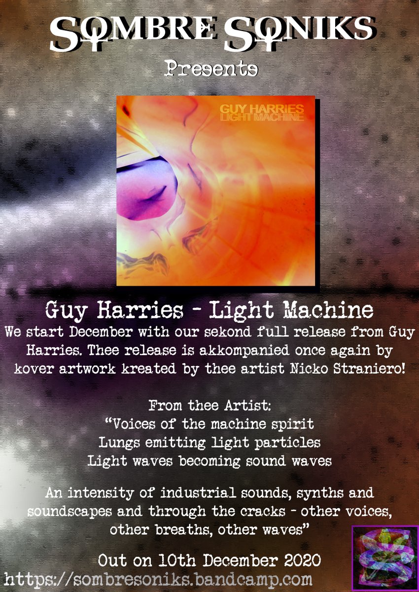 Koming Soon to Sombre Soniks...
<a href="/guyharries/">Guy Harries</a> - Light Machine

#experimental #electronica #soundscape #downtempo #electroacoustic