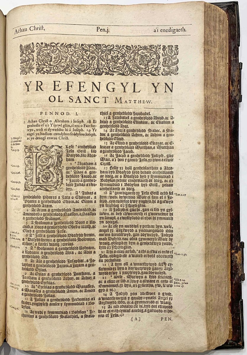 Few books are harder to find in good condition than early Welsh Bibles. Country house libraries, the major source of early British books, played little part in their survival, while the strong religious faith of Welsh Protestants ensured that most copies were read to pieces. 2/6