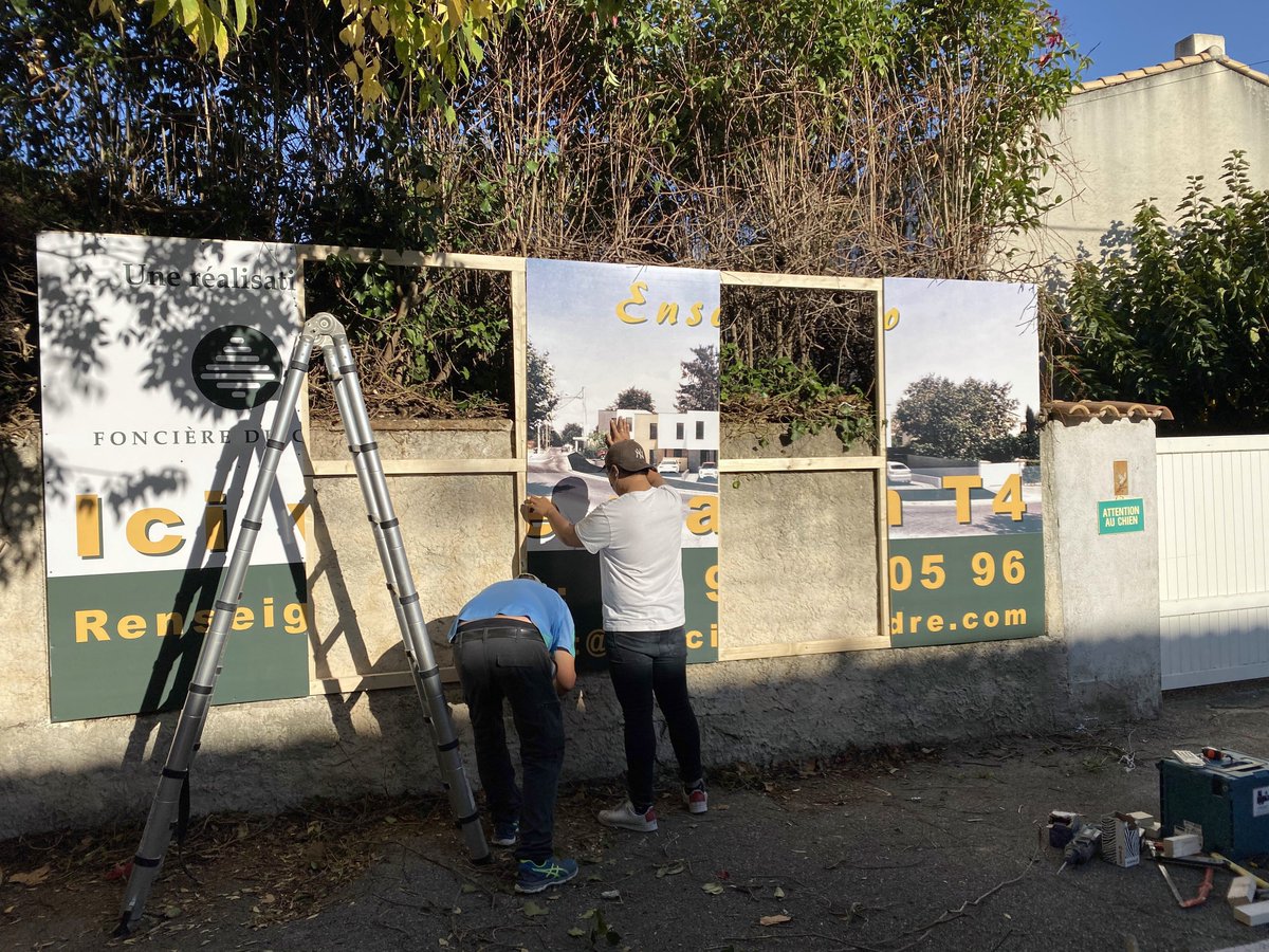 albatrosmulti's tweet photo. Foncière du cèdre se lance dans un nouveau projet : Ensouleïado. Nous avons réaliser pour eux un panneau de chantier en Akilux sur un châssis en bois. https://t.co/MaEOdW6uK5