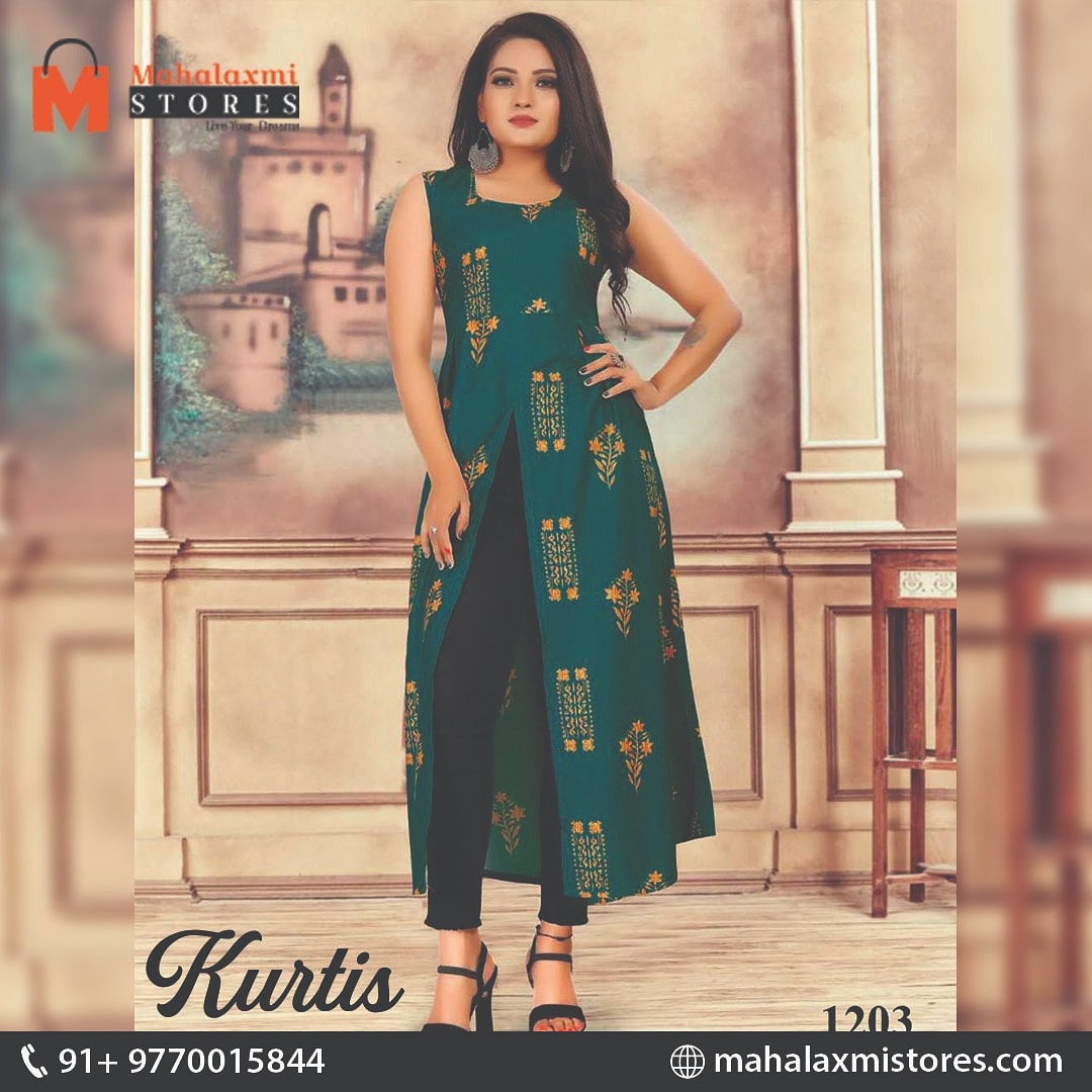 Kurtis Collection | *NEW LAUNCH* *Latest Beautiful COTTON CAMBRIC Printed  mirror work kurti with pant set* *Green bandhej Kurta and Lahriya print  pant s... | Instagram