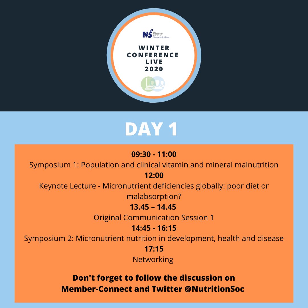 NutritionSoc's tweet photo. Day 1 at #NSWinter20: Symposia on population mineral malnutrition and micronutrient nutrition in health and disease plus a Keynote Lecture  on global micronutrient deficiencies by Professor Paul Kelly. Don't miss the networking sessions at 17:15 - a chance to meet the speakers. https://t.co/fSg1ZNK0YO