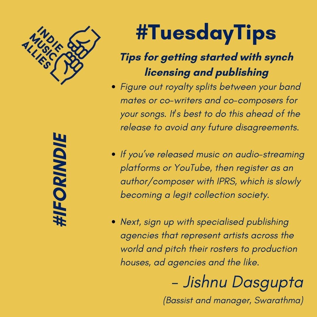 One of the highlights of 2020 for <a href="/swarathma/">swarathma</a> was having their song “Khul Ja Re” soundtrack the promo of the launch of the Apple Store in India in September. We couldn’t think of anyone better to ask for tips on getting started with sync licensing and publishing than <a href="/jishnuzz/">Jishnu Dasgupta</a>