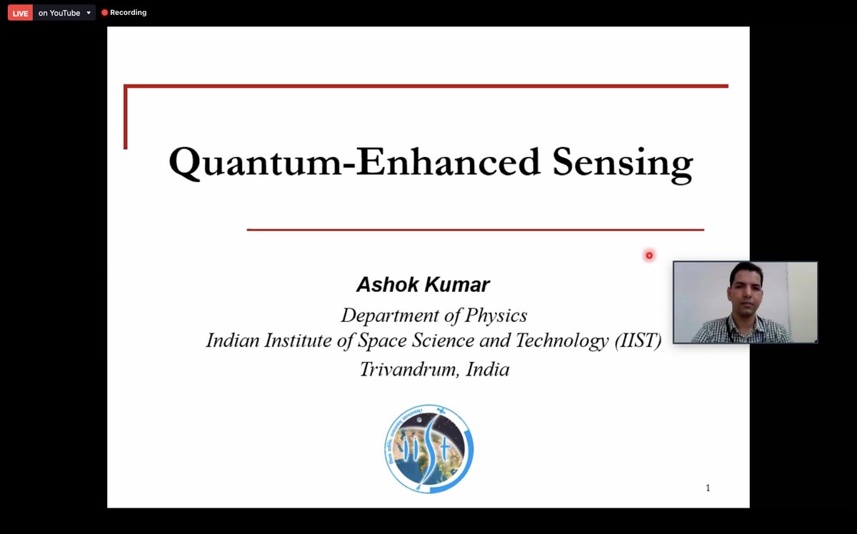 qfta2020's tweet photo. @qfta2020 enhances to the next level with a talk by Dr. Ashok Kumar on quantum enhanced sensing. Watch it on YouTube:
https://t.co/oa3AfLERy5

@arvind_iiserm @kavitadorai @harzi_sam @IiserMohali @IIST_Trivandrum 
#Conference #quantum #qfta20 https://t.co/LYwKYRkcpS