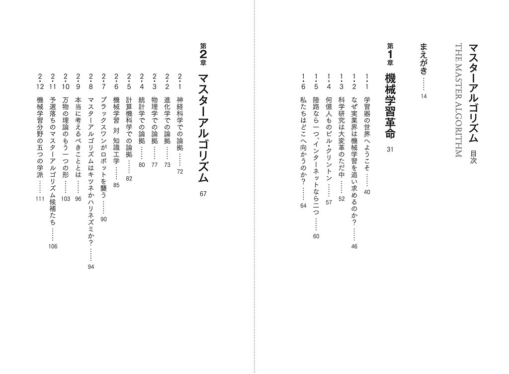 shima__shima's tweet photo. .@pmddomingos さんのマスターアルゴリズム本,第2稿が返って来た.
目次はもうこれで変わらないだろう. https://t.co/BQaElZ9pOj