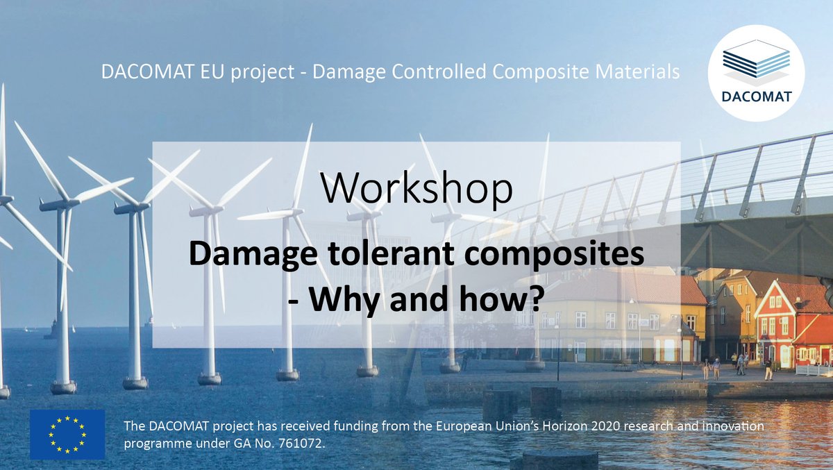 DACOMAT_EU's tweet photo. @DACOMAT_EU project present more damage tolerant and damage predictable low-cost composite materials. Welcome to presentations and discussions. https://t.co/Wg5iOCqZ5H #composites #compositematerials #windenergy #bridges #H2020 @DTUtweet @SINTEF @DNVGL https://t.co/fVMXu3kSe5