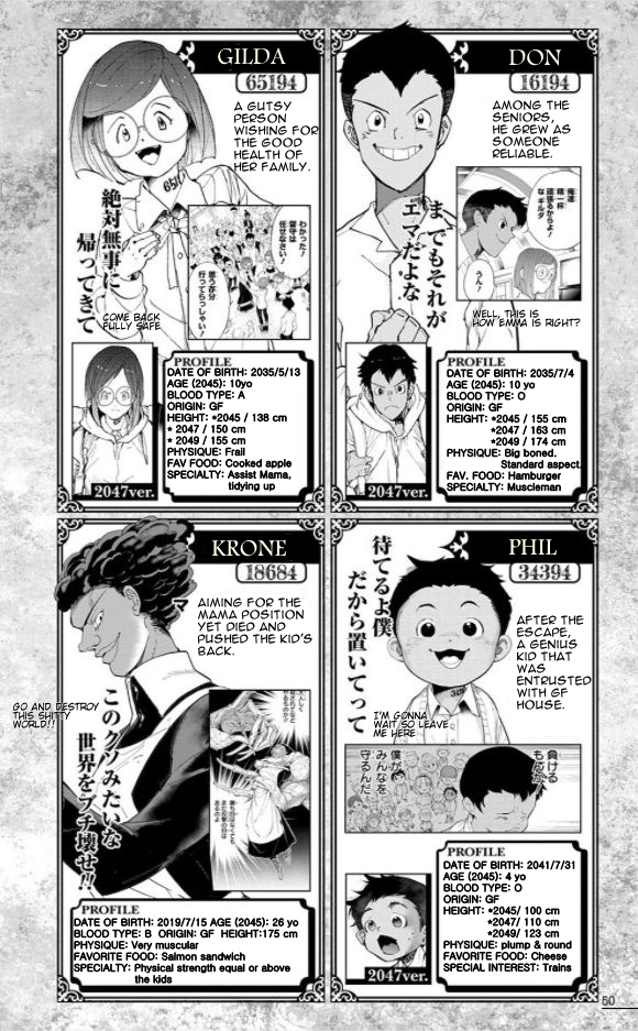 The Promised Neverland on X: The Promised Neverland Fanbook: Character  profiles and design sheets  / X