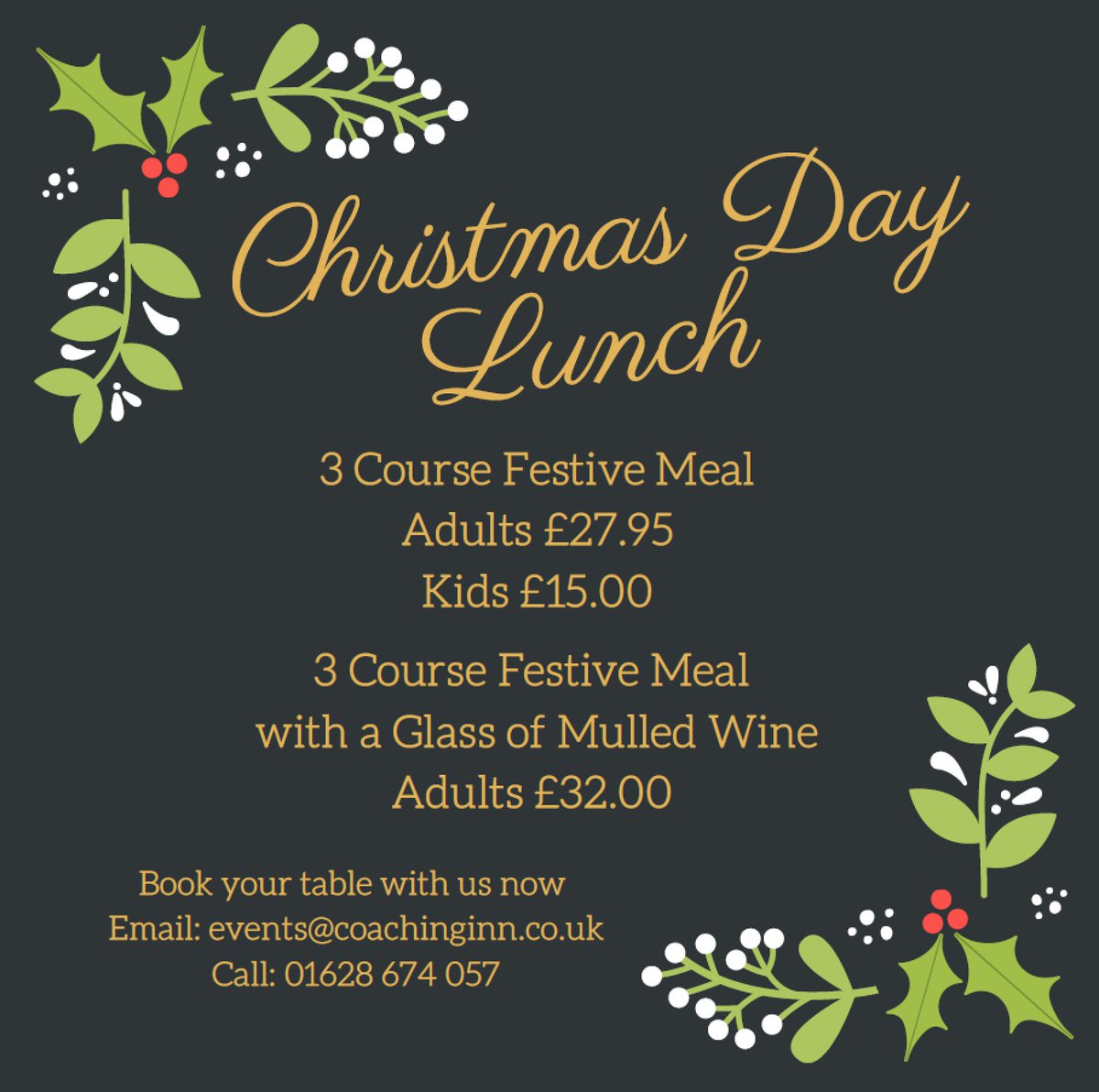 Christmas Day Lunch bookings @ThamesRiviera Hotel nestled beside the river at Maidenhead Bridge. Email:events@coachinginn.co.uk or call 01628 674057 #supportlocal #shoplocal  #community  #rbwmtogether