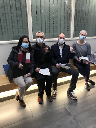 vicrayner's tweet photo. Wonderful to see social care workforce getting their vaccine at the @NorthBristolNHS hospital hub! @Helen_Whately @MattHancock @BorisJohnson Thanks to @Brunelcare @oonagolds Lesley and the team for being happy to share these early and inspirational pics #VaccineDay https://t.co/m4U0WkgcGE