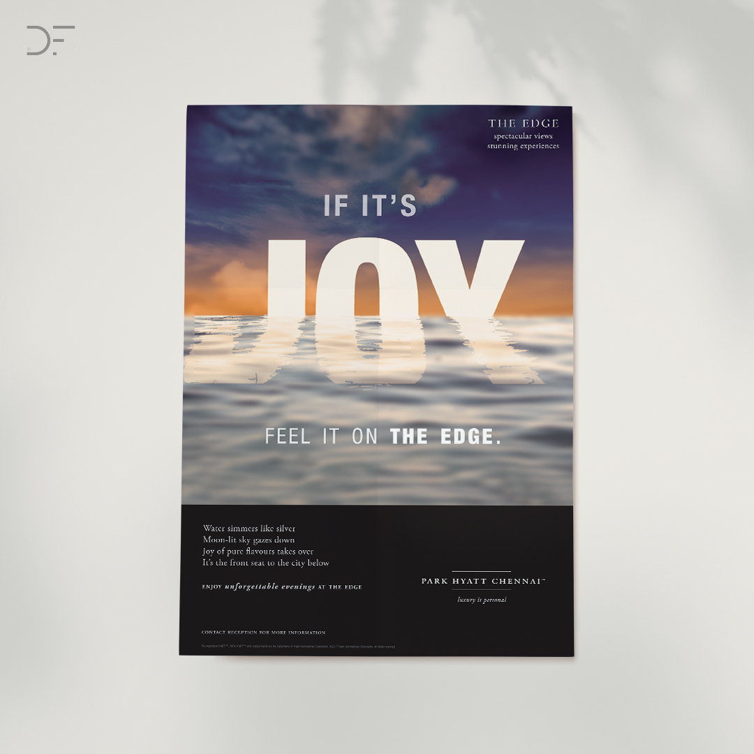 InDesignFoundry's tweet image. The Edge at Park Hyatt offers an enchanting view from the pool. We created a brand look that reflects the mood of the space and experience of the diner.
#Campaignthrowback #ParkHyatt #BrandStrategy #EnvironmentalDesign #MarketingCampaign #Ad #DesignFoundry #DFWorks #ChennaiAgency