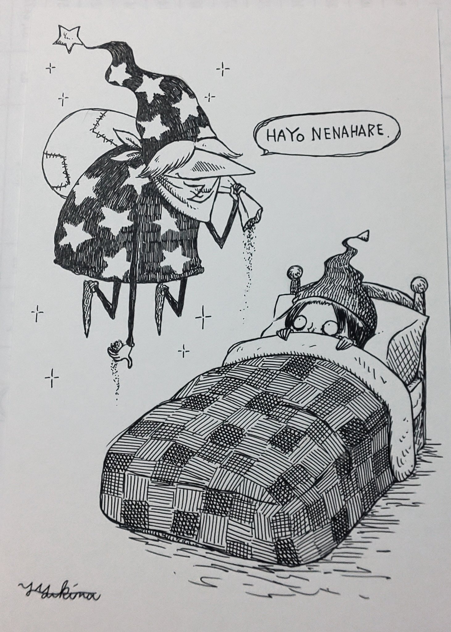 Yukina Yamamoto Hayo Nenahare ザントマンの話を見たので ちょっと描いてみました ザントマンというのはドイツ読みで アメリカではサンドマン つまり砂男ですね 眠りを誘う砂を持ったおじいちゃんな妖精さんです ペン画 Yukina Yamamoto Hayo Nenahare ザントマンの話を見たので ちょっと描いてみました ザントマンというのはドイツ読みで アメリカではサンドマン つまり砂男ですね 眠りを誘う砂を持ったおじいちゃんな妖精さんです ペン画