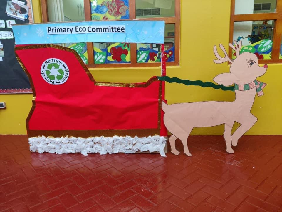 Our Eco Committee have made an eco sleigh located in the primary atria.  Please bring your empty plastic water bottles and put them inside the sleigh so our eco team can recycle these. Please also try to avoid single use plastics to help our environment.🙏#rwaeco <a href="/PARWA_eco/">PARWA_eco</a>