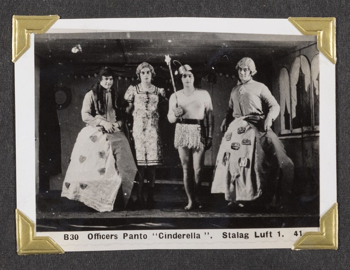IntBCC's tweet photo. Officers panto "Cinderella" in Stalag Luft 1. Are you able to go to a panto this year? #panto #cinderella #musuemfromhome  #ibcc #digitalarchive https://t.co/WpI5h88ctS