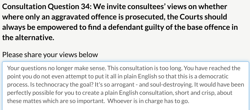 There should be an enquiry into this consultation. We don't need this rabbit hole. Heads should roll.