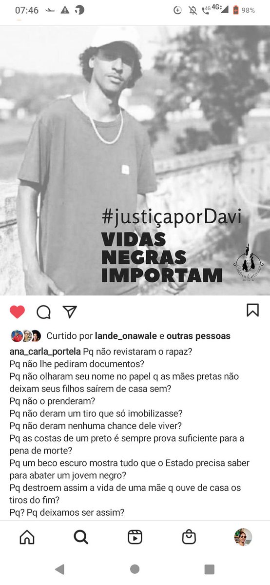 diosmar_filho's tweet photo. #Bahia 
Mais um crime da PM, mais um jovem negro assassinado.
Pergunto ao governador @costa_rui, PQ o silêncio e não justiça? Mais uma vida negra abatida sem humanidade!
@anistiabrasil @MPF_CNMP @ONUBrasil  @UNHumanRights  
#JusticaPorDavi 
#BlackLivesMatter https://t.co/LTP1EENQ30