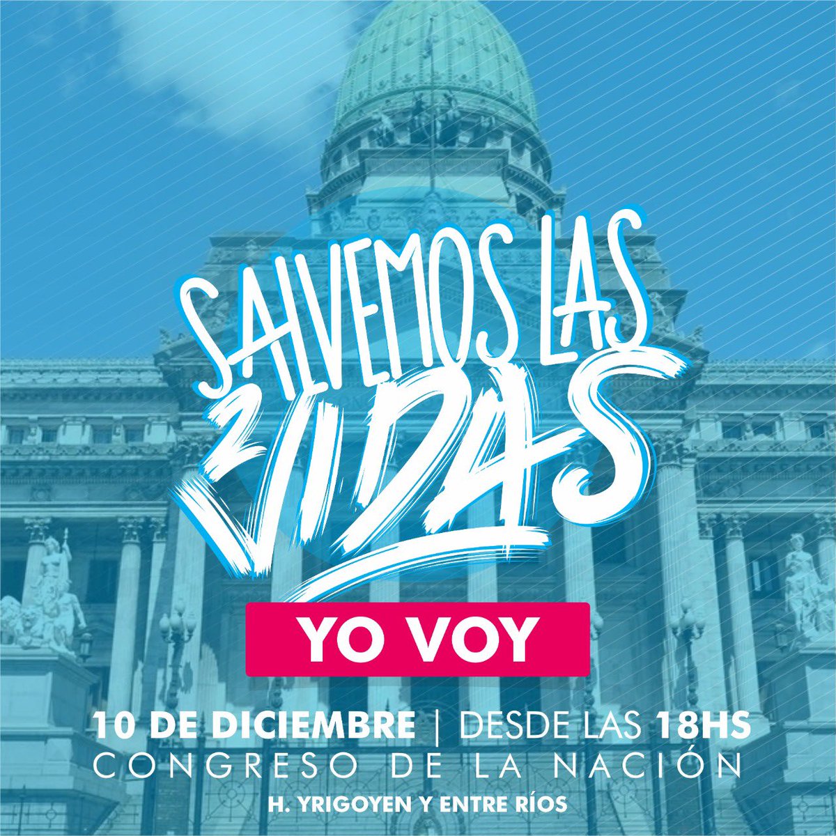 unidadprovidaok's tweet photo. VOLVAMOS A HACER HISTORIA 🇦🇷💙

Porque creemos que hay soluciones más humanas. 
Porque no queremos una ley que descarte personas. 
Porque queremos que se protejan todas las vidas. 

¡ESTE 10 DE DICIEMBRE VAMOS TODOS AL CONGRESO DE LA NACIÓN!

#Salvemoslas2Vidas #LaMayoriaCeleste https://t.co/7Zj5vQfKck
