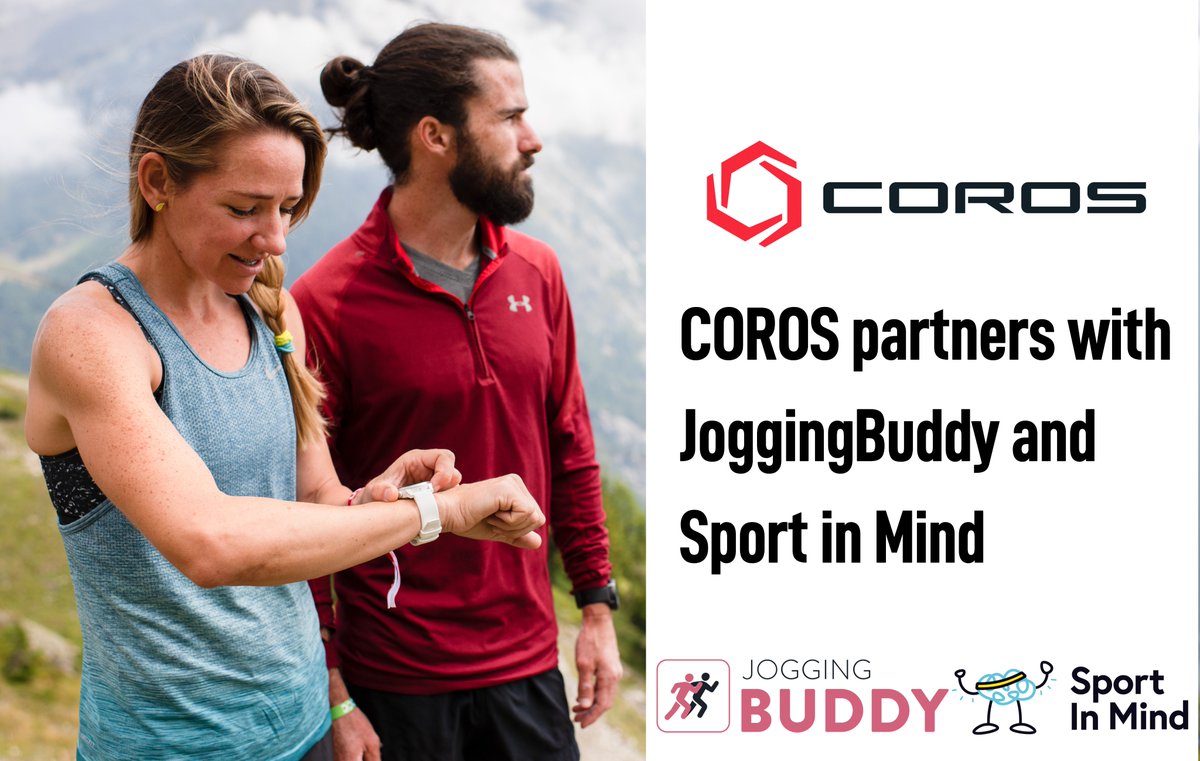 In '21 @coros_uk will be the official partner to @joggingbuddy , the free web platform helping walkers, joggers, & runners buddy-up to exercise & make new friends. Charity Partner, @sportinmind , will help us find sport ​& activity to boost many with mental health problems. 😀
