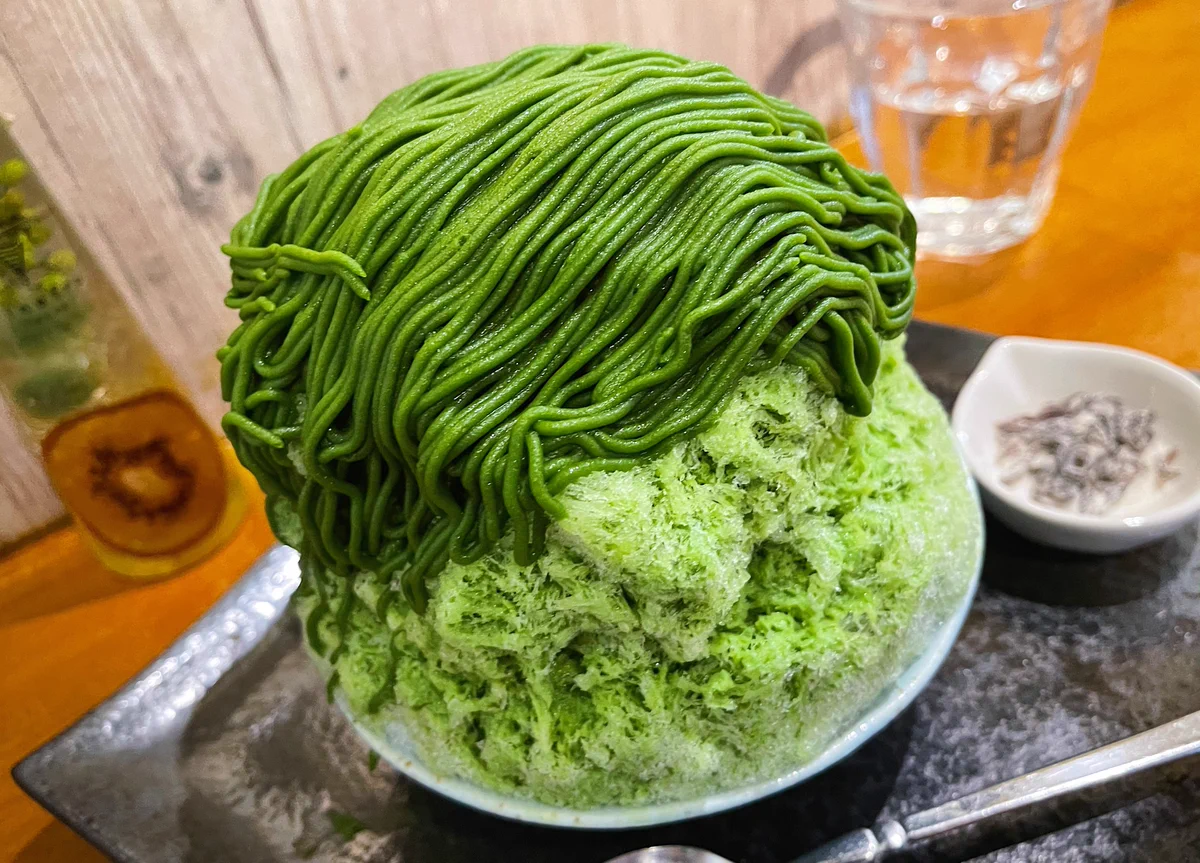 寒い冬だけど…。豪華な抹茶モンブランのかき氷がとってもおいしそう。
