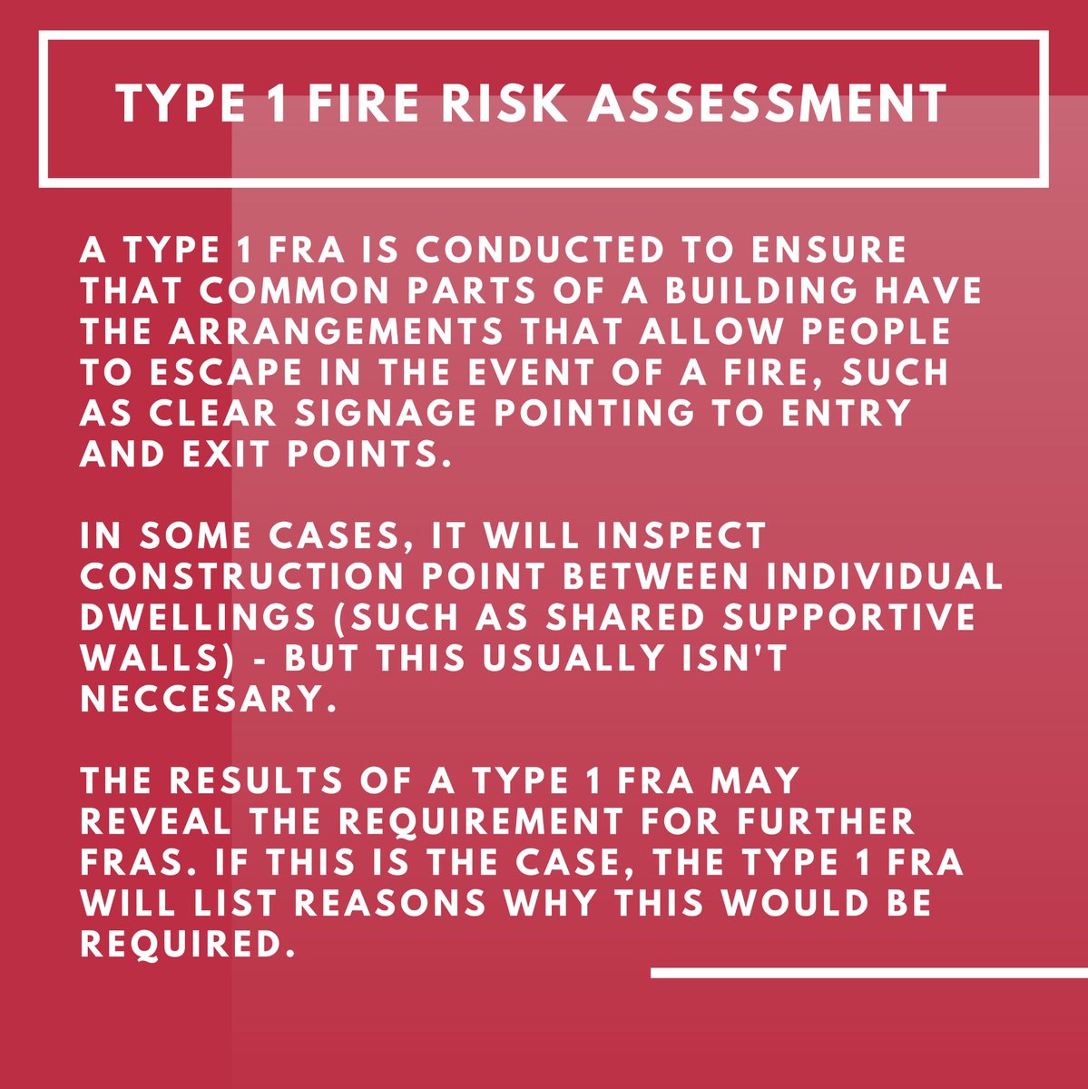 Cardinus_'s tweet photo. Understand what the 4 different types of fire risk assessment are and what each assessment means.

Check out the full article below:

https://t.co/H88z3C5T3l

#firesafety #fireriskassessment https://t.co/AnM35PK47f