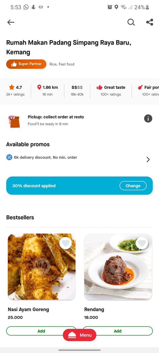 RM Simpang Raya, KemangDi Bukitinggi tuh ada Simpang Raya, nah ayam pop itu paling terkenal dari sana. Gue gatau ya ini simpang raya yg sama apa bukan hahaTp menurut gue ini juga termasuk yg enak, menu andalan gue as always yaaaa dendeng, dan emg enak bgt sih. Patuik dicubo!