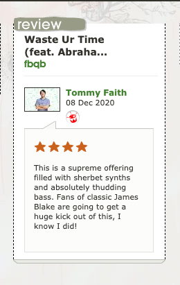 shout out to the big fella <a href="/tommyfaith_/">Tommy Faith</a>  for this rippa review

every time someone streams 'waste ur time' ryan and i smooch each other on the lips!!

ty team xx 💚