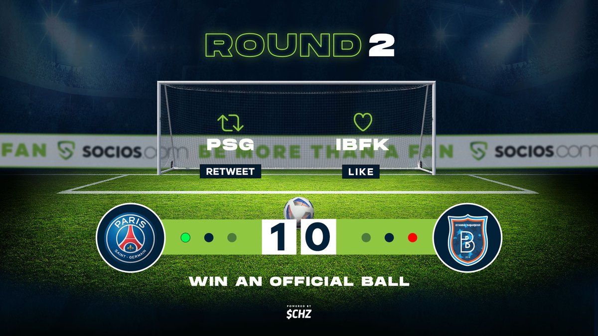 socios's tweet photo. ⚽Round 2

🔁To score for @PSG_inside
❤️To score for @ibfk2014

🎁Prize: Official Team Ball https://t.co/iwBzvIZrxF