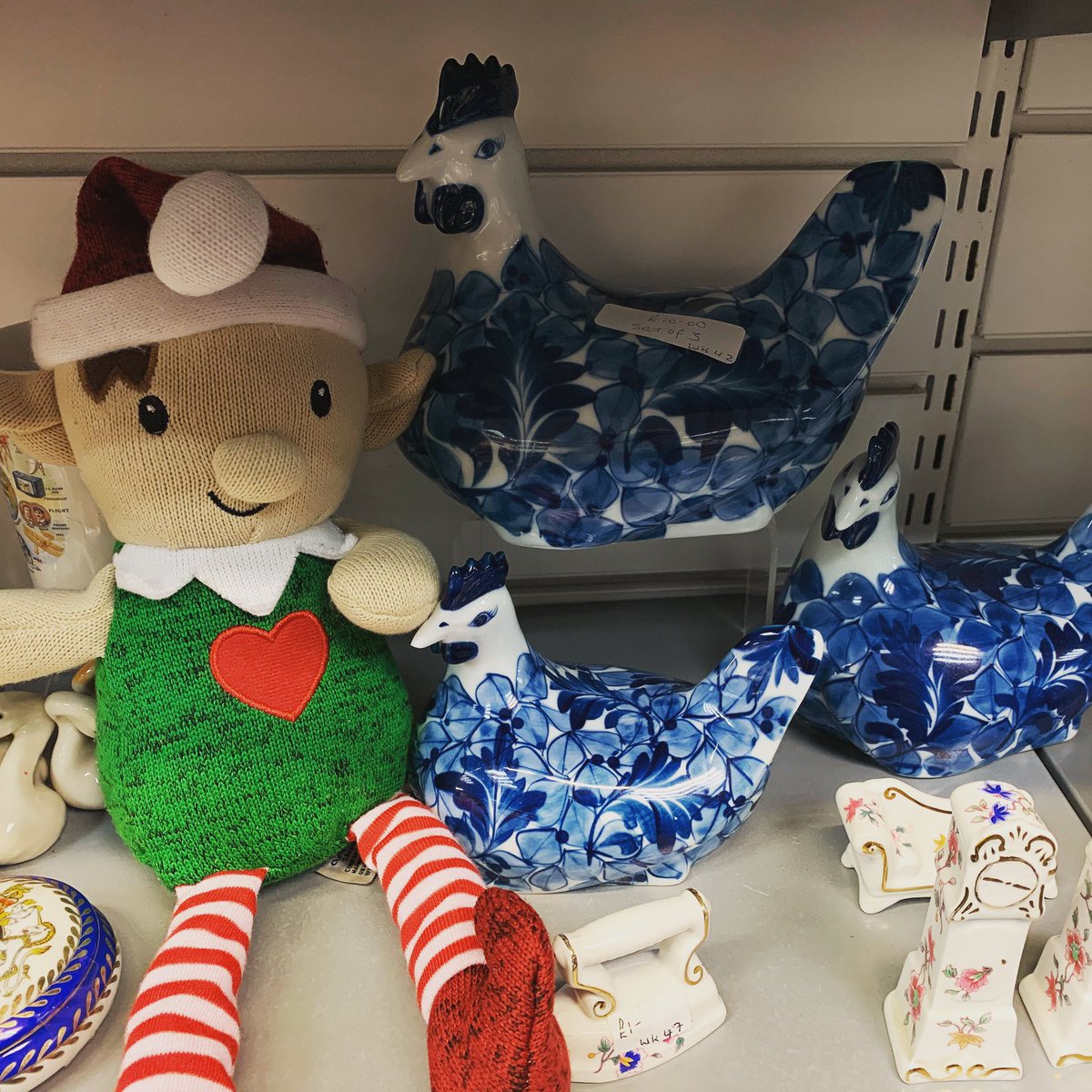 Silly naughty elf- he thought he heard there was a hen party going on, but was only noting hen on a shelf. (Great set of 3 for £10) #naughtyelf #elfontheshelf