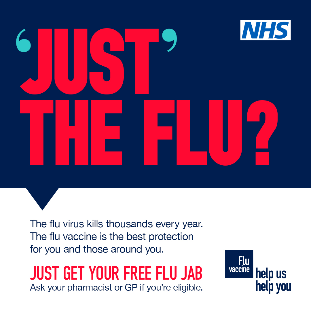 Protect yourselves and others from the flu virus – get the flu vaccine. Ask your pharmacist or GP today if you’re eligible for the free flu vaccine #getyourflujab 👍 Want to know more? ➡️ nhs.uk/conditions/vac…