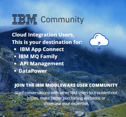 Join the Discussion in the IBM Middleware User Community: ibm.co/2FgHXmd #ibm #ibmcommunity #middleware #cloudintegration #apimanagement #mq #datapower #onlinecommunity #blogs #webcast #ama