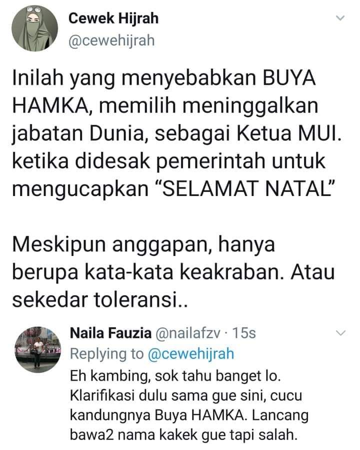 Ayang_Utriza's tweet photo. Inilah pentingnya mengaji dr guru/ustaz/kyai scr langsung atau membaca kitab/buku scr langsung dg kemampuan menalar.

Jika tidak, spt contoh di bawah ini: tanpa baca, nyomot dari FB, buat status, eh salah, kena damprat lgsg, dihapus, minta maaf.

Sejak kapan FB jadi sumber ?😭 https://t.co/Xz2Uh65oOC