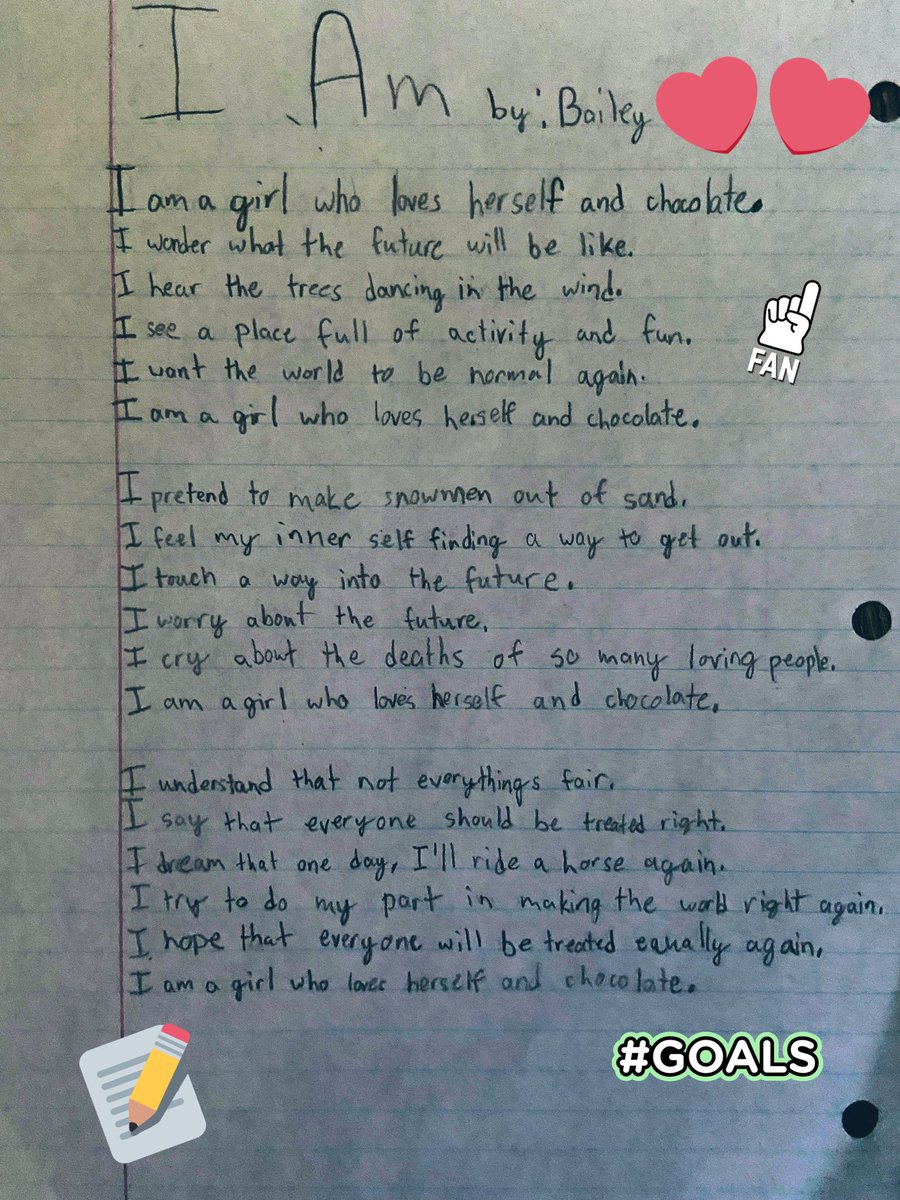 iluveducating's tweet photo. Oh how I ❤️ my girl who ❤️s herself & chocolate. I’m one proud mama bear this morning! My 11 year old has an old soul. Thank you @KimUtt1 for bringing this poetry out of her! #EduEyeExam #tlap #tlapdownunder #COVID19 #poetry #LeadLAP #LeadLIT #CelebrateMonday #REALedu #BeTheOne https://t.co/93uAccmJlT