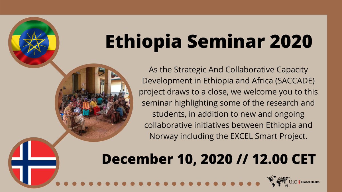 THIS WEEK! Join us as we highlight new and ongoing collaborative initiatives between Ethiopia & Norway including its partner institutions, @JimmaUniv & St. Paul's Hospital Millennium Medical College. @UniOslo_MED @jhmagnus Program + registration: bit.ly/3oaj8uH