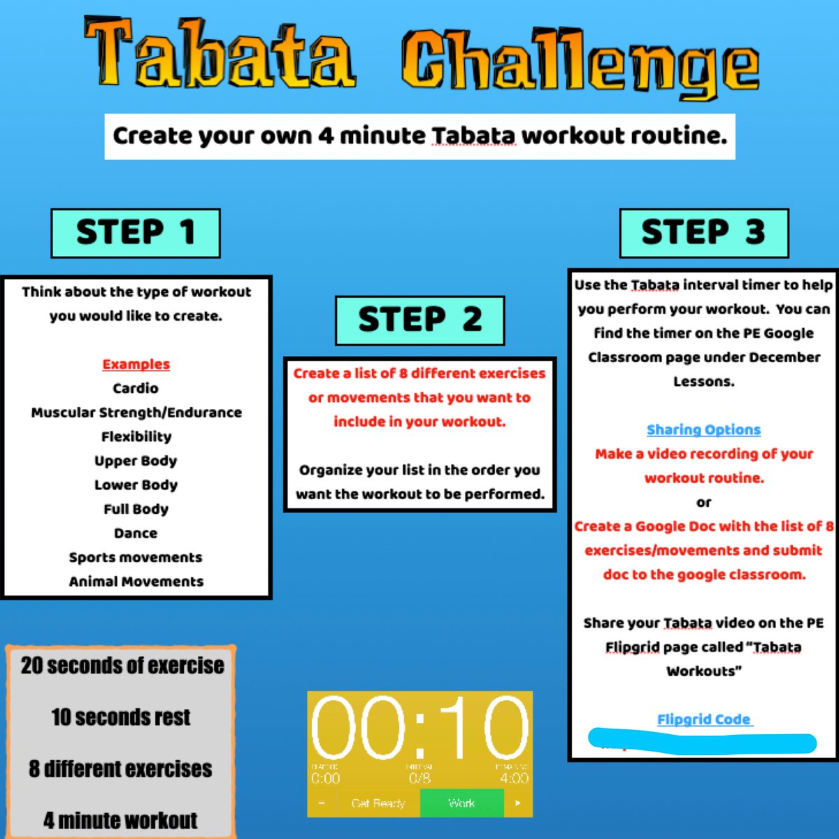 MrsWardPE's tweet photo. Finishing up learning about tabata with paper plate tabata.  Students are challenged to create their own tabata workout.  Can't wait to see what they will create.  Full PP tabata link here: https://t.co/c94I2J1irT https://t.co/7DxoiXmkDs