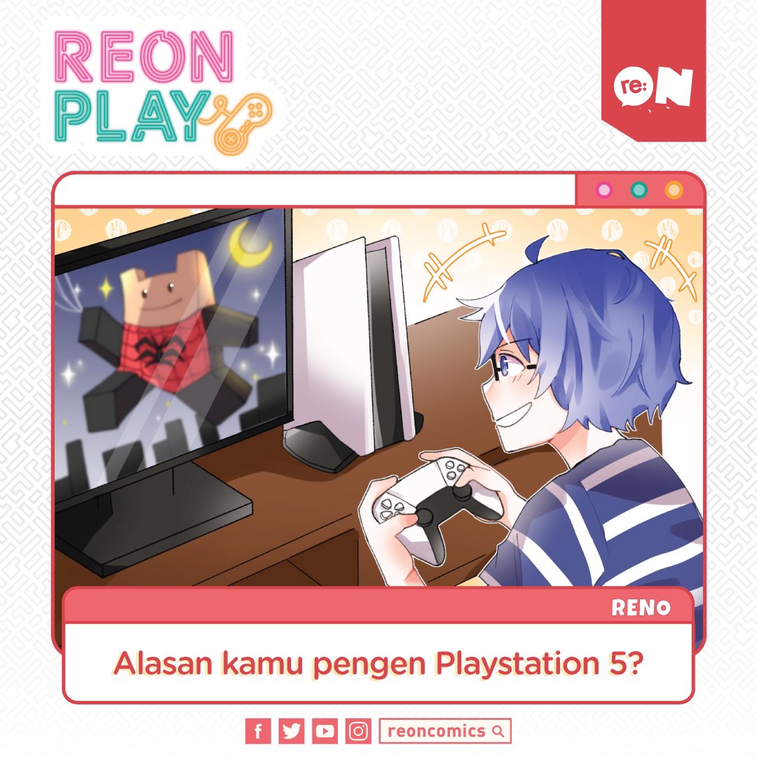 reoncomics's tweet photo. Reonites! Kembali lagi di #reONPlay!
Apa nih alasan kamu pengen punya Playstation 5? https://t.co/VEyOQ9kL8G