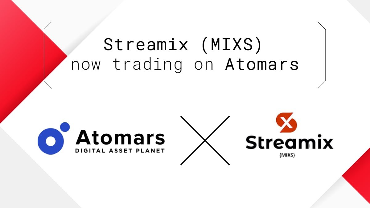 AtomarsExchange's tweet photo. Atomars Exchange lists STREAMIX (MIXS) with the trading pair: MIXS/USDT.

ZERO 0% trading fee for MIXS/USDT pair until 15.12.2020 on https://t.co/ai1eDFtaoR

@streamixio 

#Atomars #Exchange #Streamix #MIXS #Listing #Cryptocurrency #Blockchain https://t.co/KyfBBwE8SY