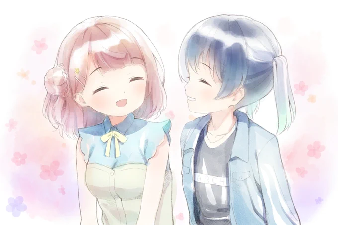 歩夢ちゃんが苦しそうで辛いです……幸せになってほしい……幸せそうなゆうぽむを描きました 