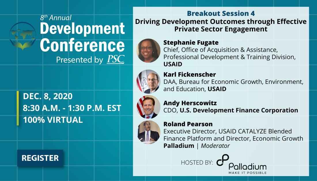 PalladiumImpact's tweet photo. “Mobilising the trillions of dollars required to meet the SDGs and enact systemic changes in business models requires coordinated government and private sector collaboration.” Don't miss Palladium's @RolandPearson moderating at @PSCspeaks #PSCdev20 https://t.co/M9iKMoHpwu https://t.co/eF043Re6fy