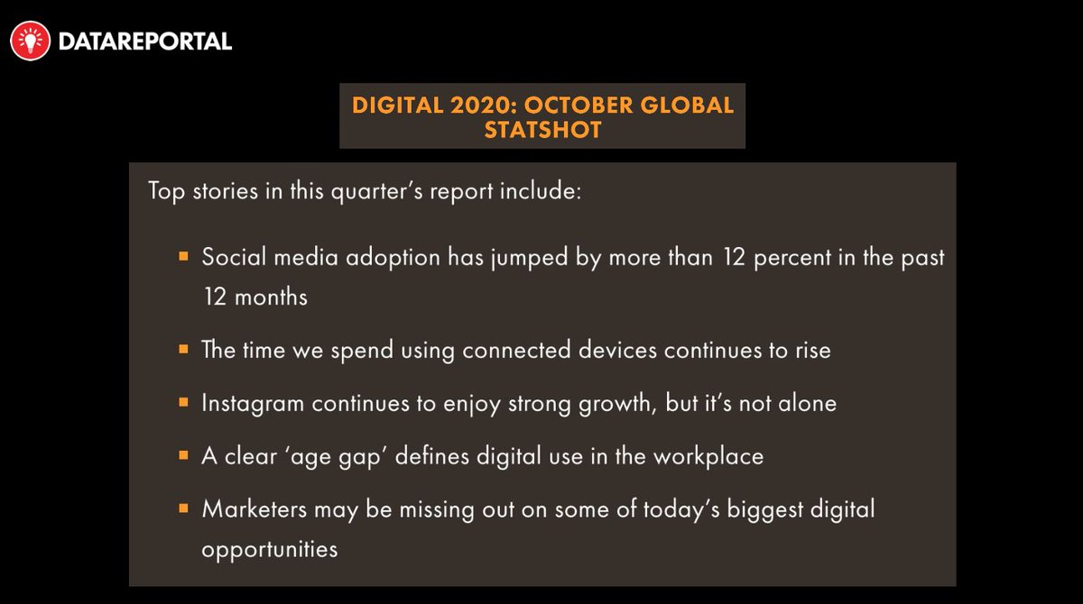 It's hard to talk about  #socialmedia trends and not refer to  @eskimon's flagship "The World in Digital" report.Not only a must read, but a key resource for everyone working on communications. The global and local data available is super useful:  http://datareportal.com&nbsp;