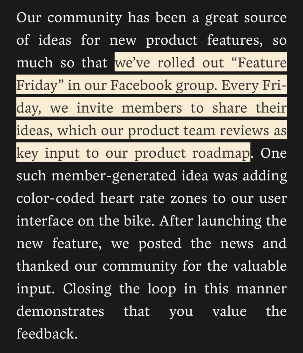 In this post the SVP of Member Experience (note that they have an SVP of Member Experience) lays out how Peloton intentionally and explicitly sets out to “cultivate emotional loyalty.” https://trueventures.com/blog/cultivating-emotional-loyalty