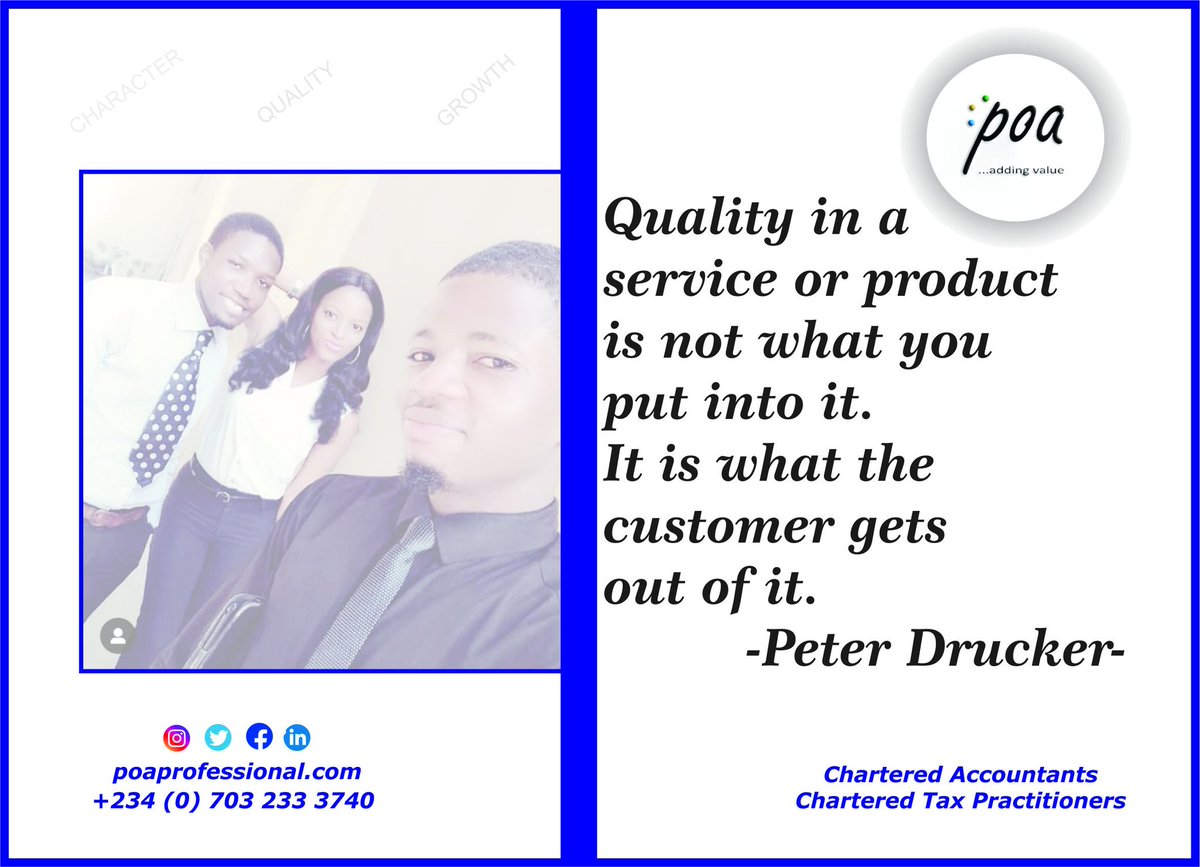 At POA, we render the best of services to our clients that will leave you smiling all the way. 
We can do this much for you.
 #taxprofessional #bookkeepingservices  #payrollservices #businessmatters #accountant #businessgrowthexpert #nigerianvendors #assuranceservices #businesses