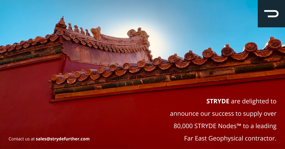 STRYDE_Further's tweet photo. STRYDE seals game changing agreement with leading Far East Geophysical contractor for land seismic operations in 2021.

· Supply of over 80,000 STRYDE Nodes™
· STRYDE technology proves itself capable on a diverse range of applications

Read more here: 
https://t.co/u5vVR58N3X https://t.co/qg7cIEwdMB