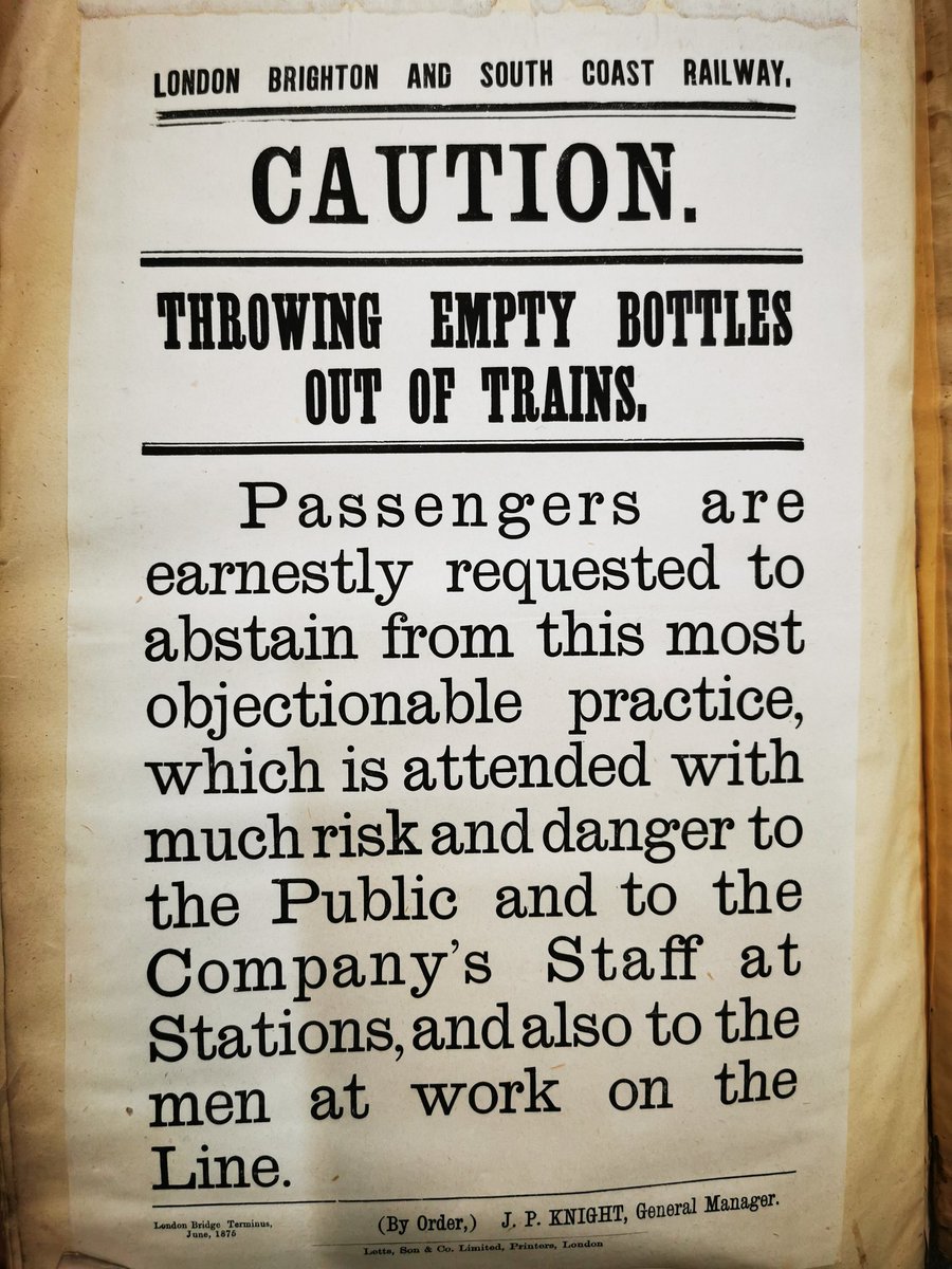 And for goodness sake don't throw your bottles out of the window (1875).