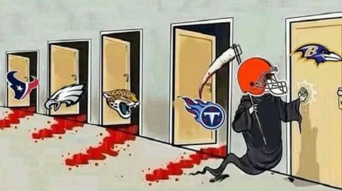 PumpkinNation's tweet photo. Knock knock....😏 #Browns https://t.co/nqZjErasoI