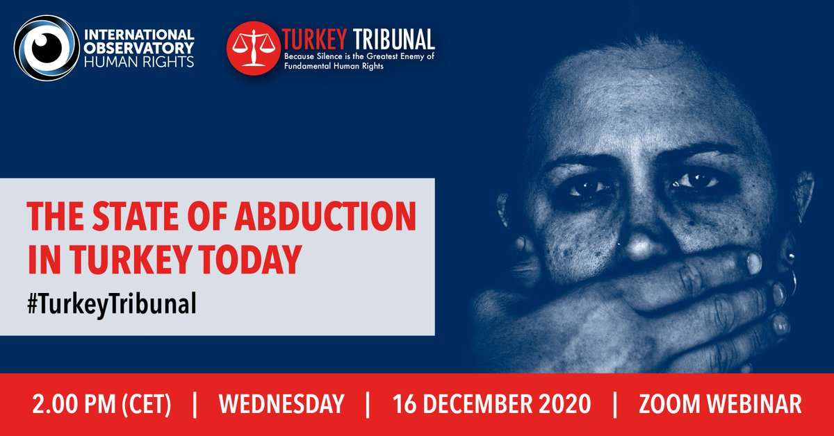 observatoryihr's tweet image. WEBINAR: Join @turkey_tribunal and #IOHR for our second webinar to discuss the Tribunal’s latest report on the State of Abduction in Turkey Today 🇹🇷

📅: 16th December
🕑: 2pm CET

REGISTER ➡️ buff.ly/2VwoDYj #TurkeyTribunal