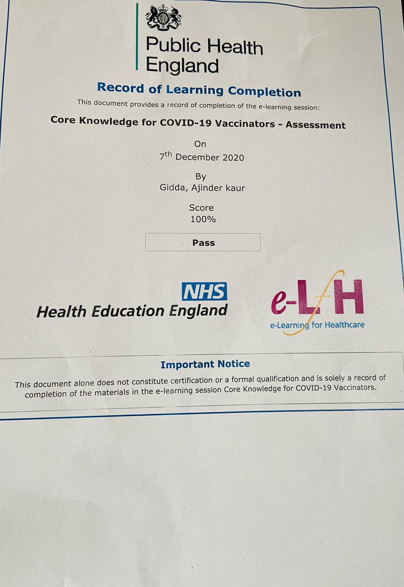 AjGidda's tweet photo. Very pleased that I have completed my vaccination training @PHE_uk #covidvaccinator #FluVaccinator Thank you @karenhill for the leadership.@CNOEngland @CathyWinfield @amrawlings @seemapuru @SharonMartin25 @shaziaparv @donnabird79 @SarahGuy26 https://t.co/yV80CqVSIN