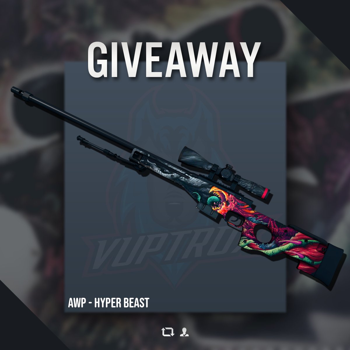 AWP | Hyper Beast GIVEAWAY! 🎅🎄

How to enter:
▪️ Follow <a href="/vuptrox/">Vuptrox</a> ✅
▪️ Retweet this Tweet 🔁

AWP | Hyper Beast (Minimal Wear) 🔫

Giveaway ends: 27.12.2020 - 23:59 CET